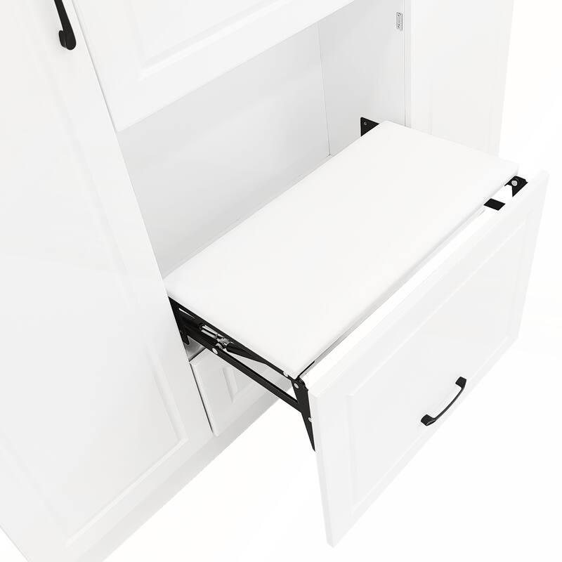 3-in-1 Entryway Bench with Integrated Shoe Cabinet and Foldable Seat for Entrance and Living Room