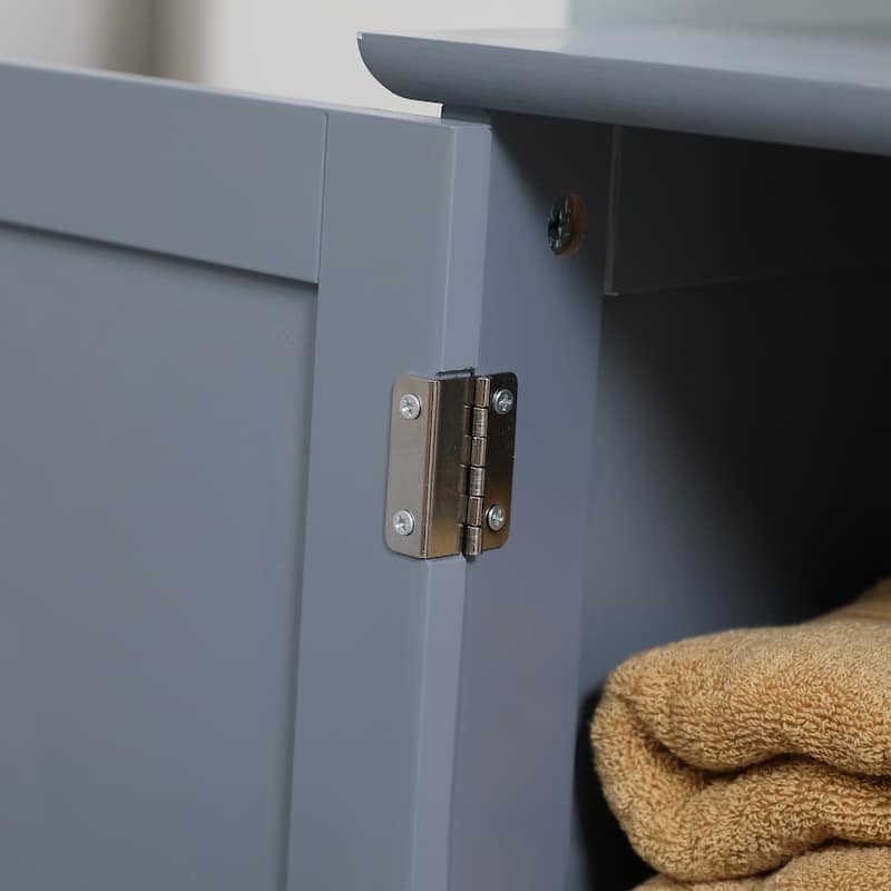 HOMCOM Under Sink Bathroom Cabinet with 2 Doors and Shelf, Pedestal Sink Bathroom Vanity Cabinet