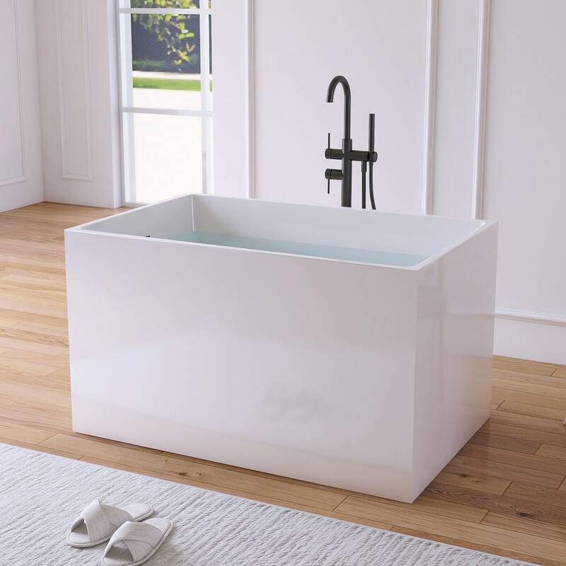 MEDUNJESS 43'' Acrylic Freestanding Bathtub Soaking Tubs
