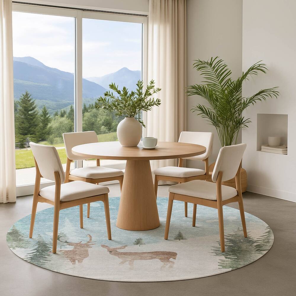 Premium Washable Super Soft Winter Snow Reindeer Mayfield Rug