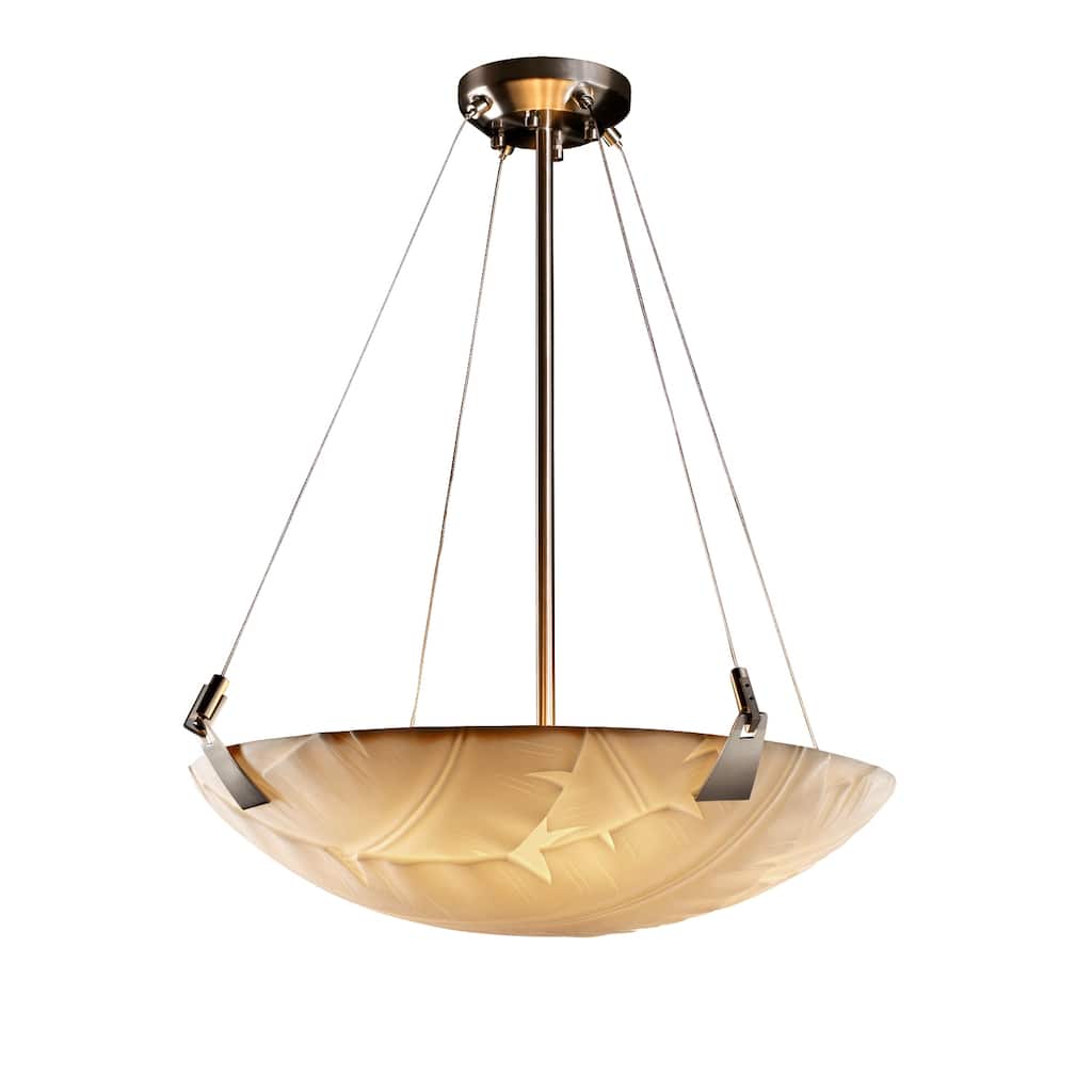 Justice Design Porcelina Tapered Clips Brushed Nickel 6-light Pendant - Silver