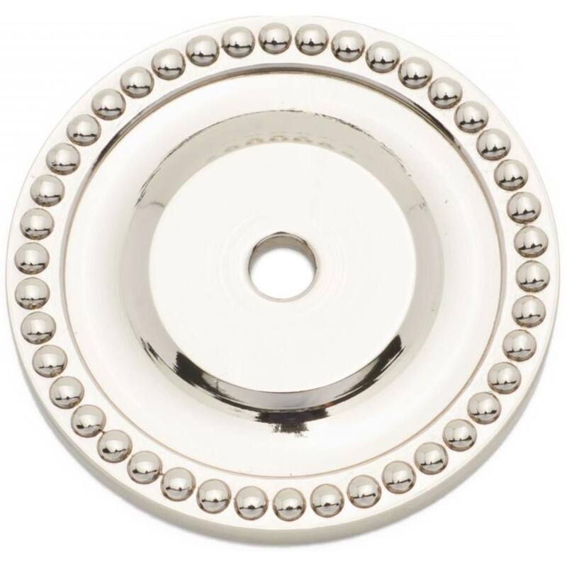 RK International BP 7822 Beaded 1-5/8" Round Single Hole Solid Metal - Polished Nickel