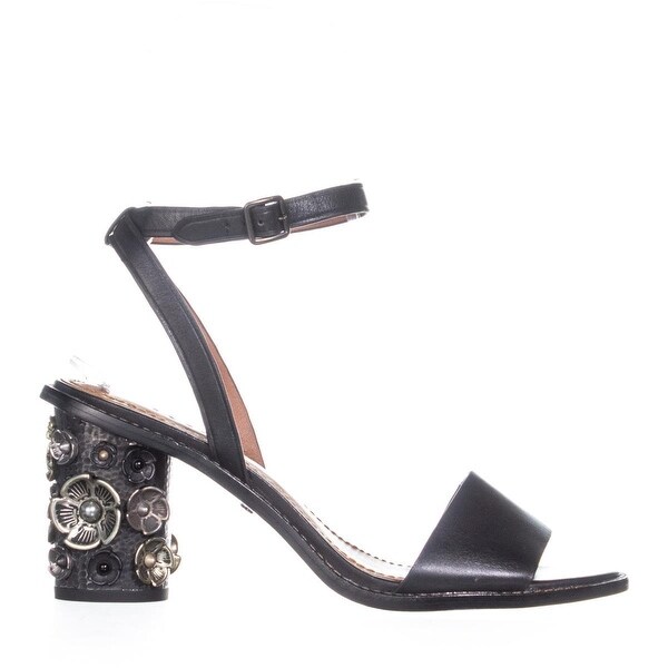 coach mid heel sandal with tea rose
