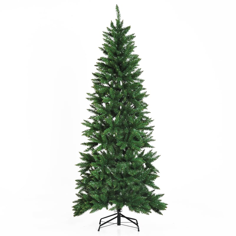 HOMCOM 7 ft. Slim Christmas Tree with Stand