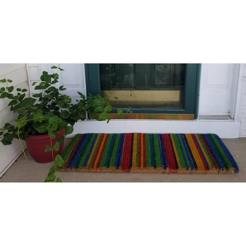 Multicolor Striped Door Mat - 18 x 30