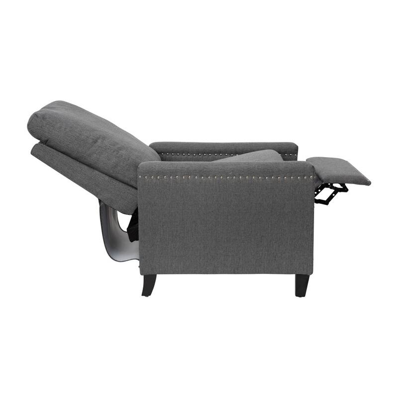 Push Back Recliner with Pillow Style Backrest and Accent Nail Trim