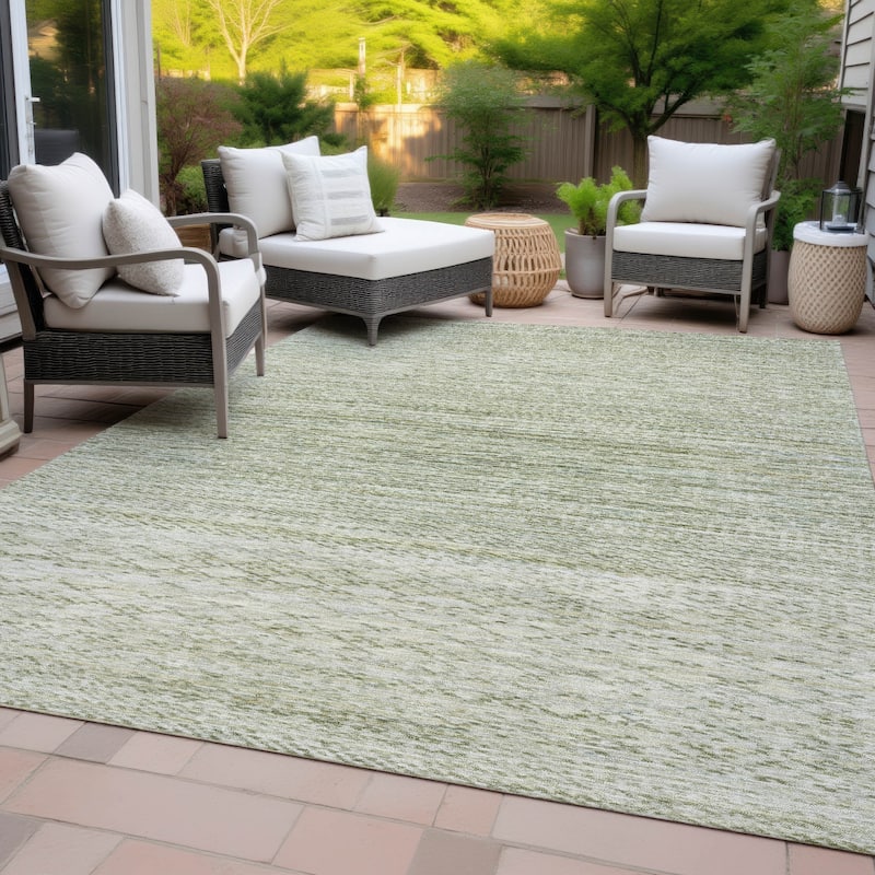 Machine Washable Indoor/Outdoor Modern Trellis Chantille Rug