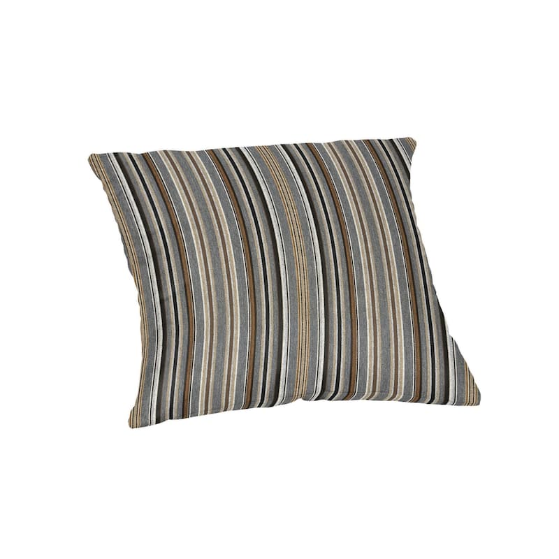 Sunbrella® Stripe Fabric 1-Piece Indoor/Outdoor Square Throw Pillow, 18"W x 18"L, Dolce Oasis