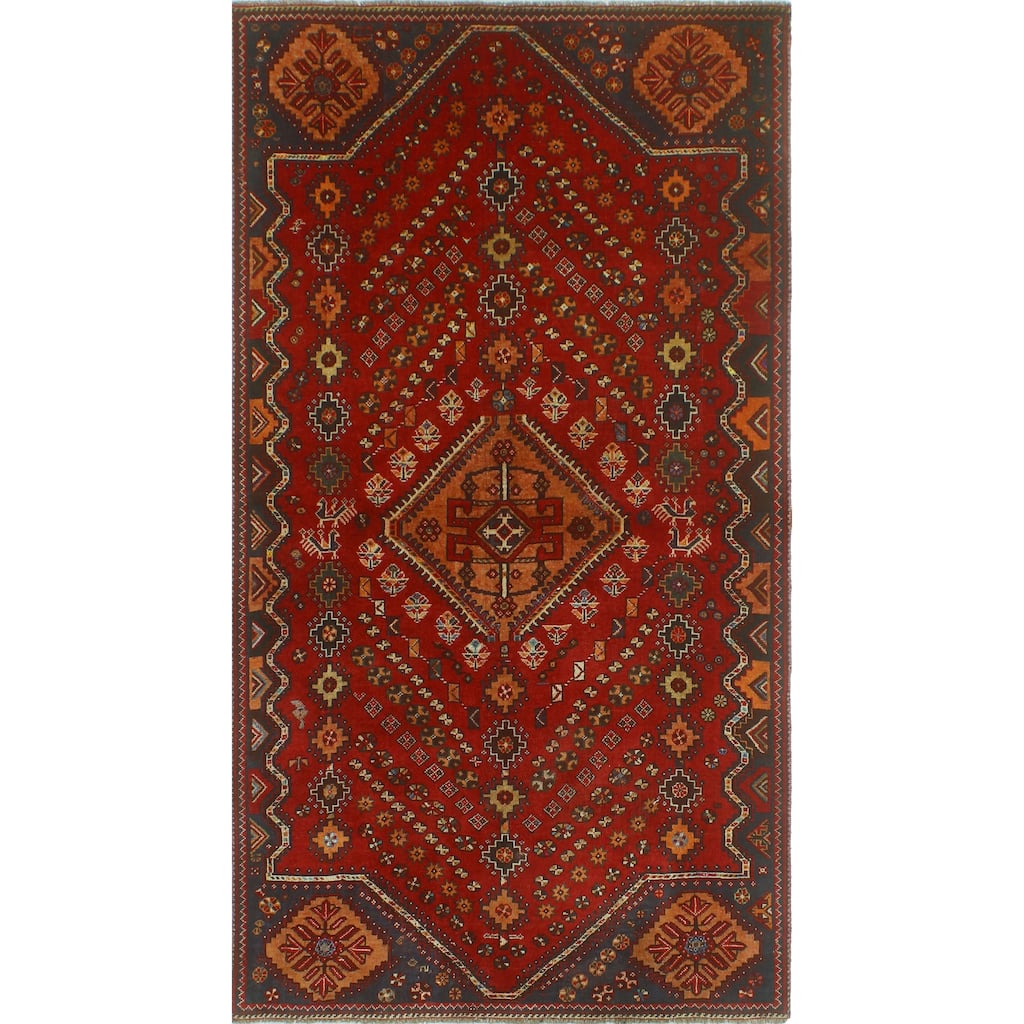 Noori Rug Fine Vintage Distressed Anita Red/Navy Runner - 4'4" x 7'8"