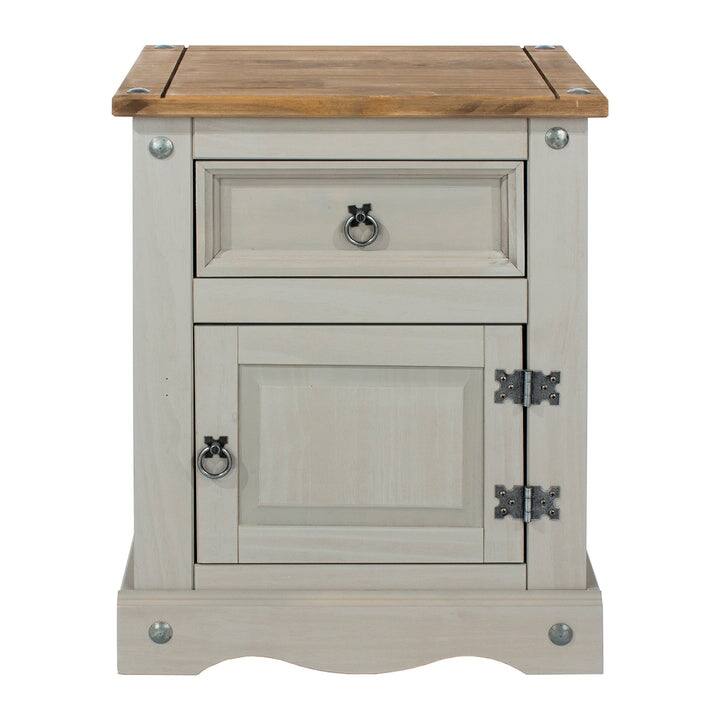 Wood Nighstand 1 Door 1 Drawer Corona Collection | Furniture Dash
