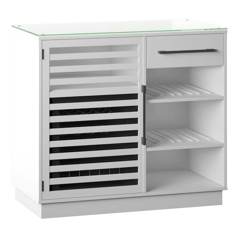 Bar Cabinet with Compressor Cooler and Reversible Shelves - White