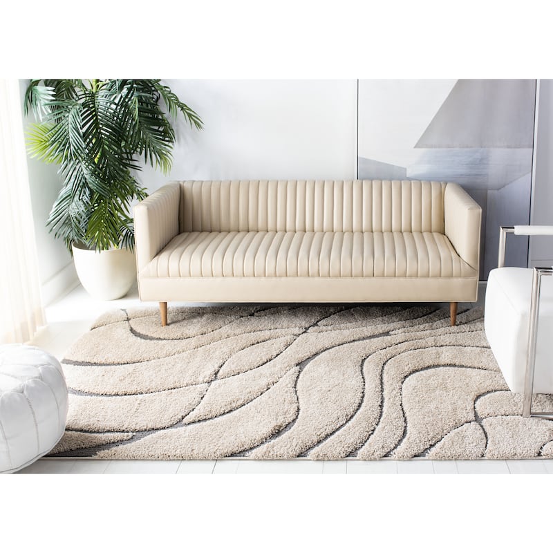 SAFAVIEH Florida Shag Sigtraud Abstract Waves 1.2-inch Area Rug