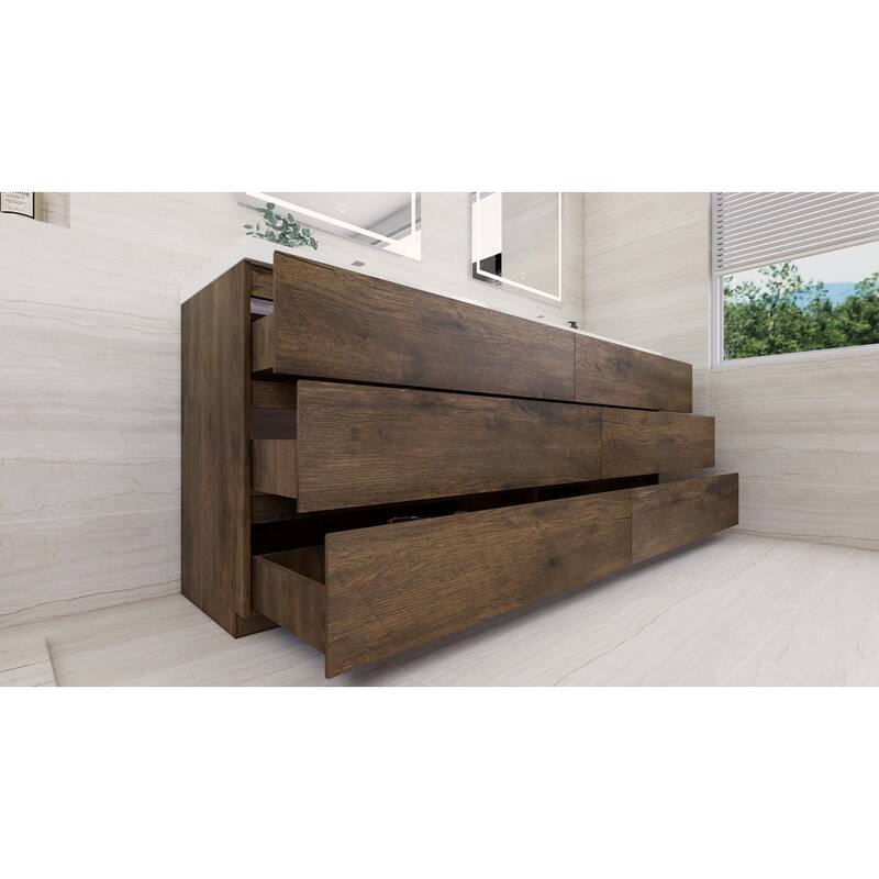 Aron 84'' Freestanding Vanity with Double Reinforced Acrylic Sink