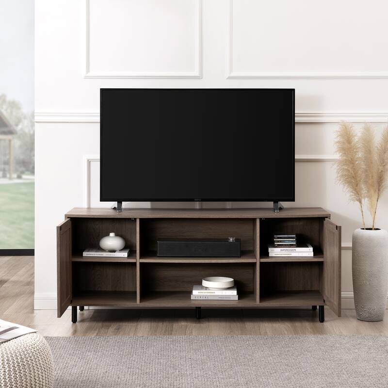 Middlebrook Designs Boho Rattan-Door TV Stand