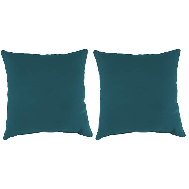 Sunbrella 18" x 18" Outdoor Throw Pillow - Set of 2 - 18'' L x 18'' W x 4'' H - Dupione Sea