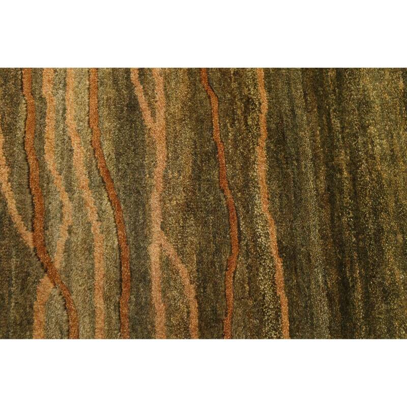 ECARPETGALLERY Hand-knotted Peshawar Ziegler Green Wool Rug - 5'1 x 7'0