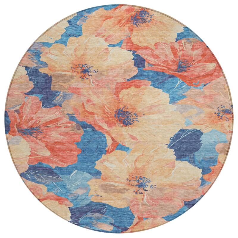 HomeRoots Floral Transitional Rectangle Outdoor Rug