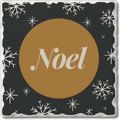 Golden Noel 4 Pack Absorbent Stone Coaster with Protective Cork Backing Made in The USA 4" Square, Artistic, Easily Wipes Clean
