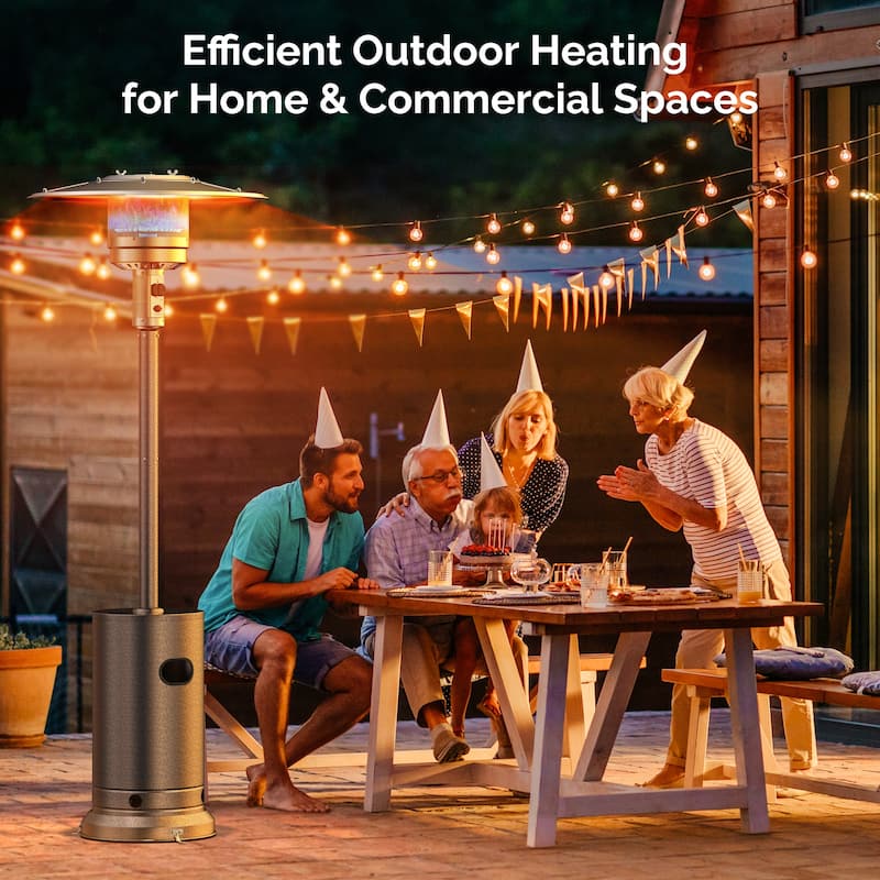 48,000 BTU Propane Heater Outdoor Patio Heaters with Wheels, Patio Heater Deck Porch for Outdoor Use Camping Backyard Commercial