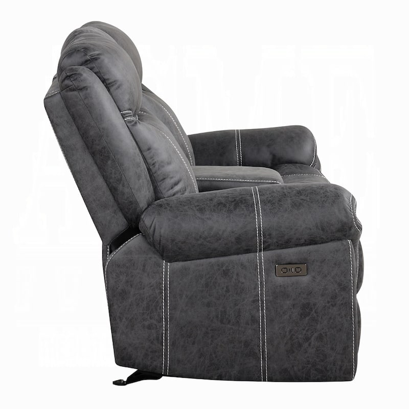 Hesy Power Motion Recliner Loveseat w Console, Dark Gray 75 Inch