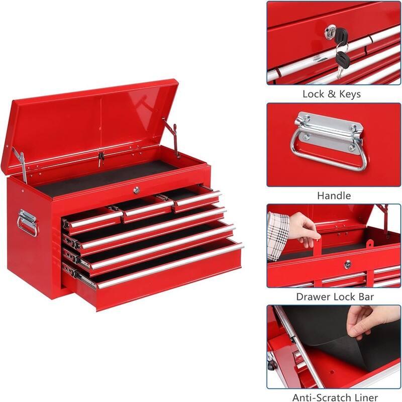 Rolling Tool Chest with Wheels Garage Storage Cabinet Tool Box - 13"D x 26.8"W x 42.1"H