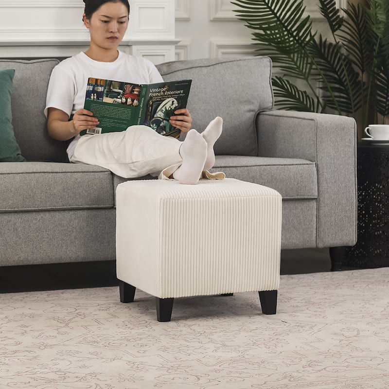 Adeco Simple British Style Passionate Cube Ottoman Footstool