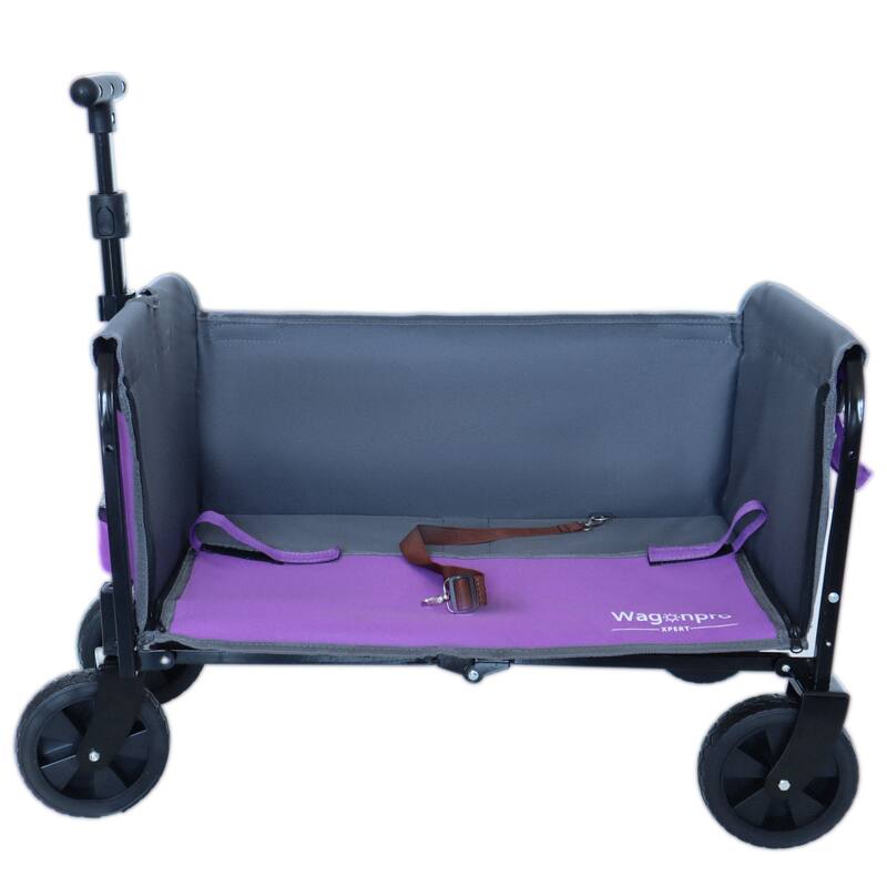 All-In-One Convertible Folding Camping Wagon Cart: Bench Seat, Storage Compartment & Included Dog Tether