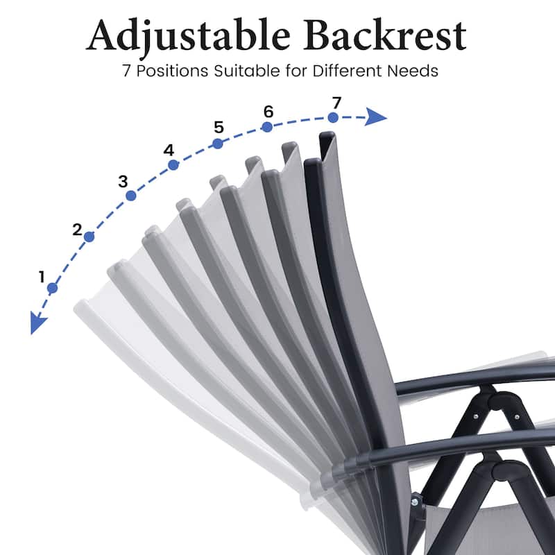 9PCS Outdoor Dining Set Rectangular Expandable Aluminum Table with Adjustable Folding Chairs