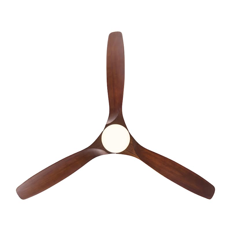 52"/60"/48" Noiseless Walnut Wood Ceiling Fan with Remote Control, Integrated Light Optional