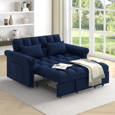 Loveseats Sofa Bed With Pull-Out Bed,Adjsutable Back