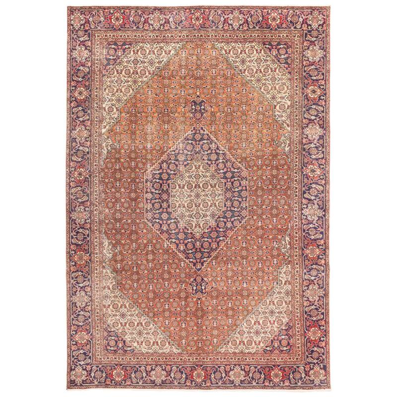 ECARPETGALLERY Hand-knotted Antalya Vintage Copper Wool Rug - 7'7 x 10'11