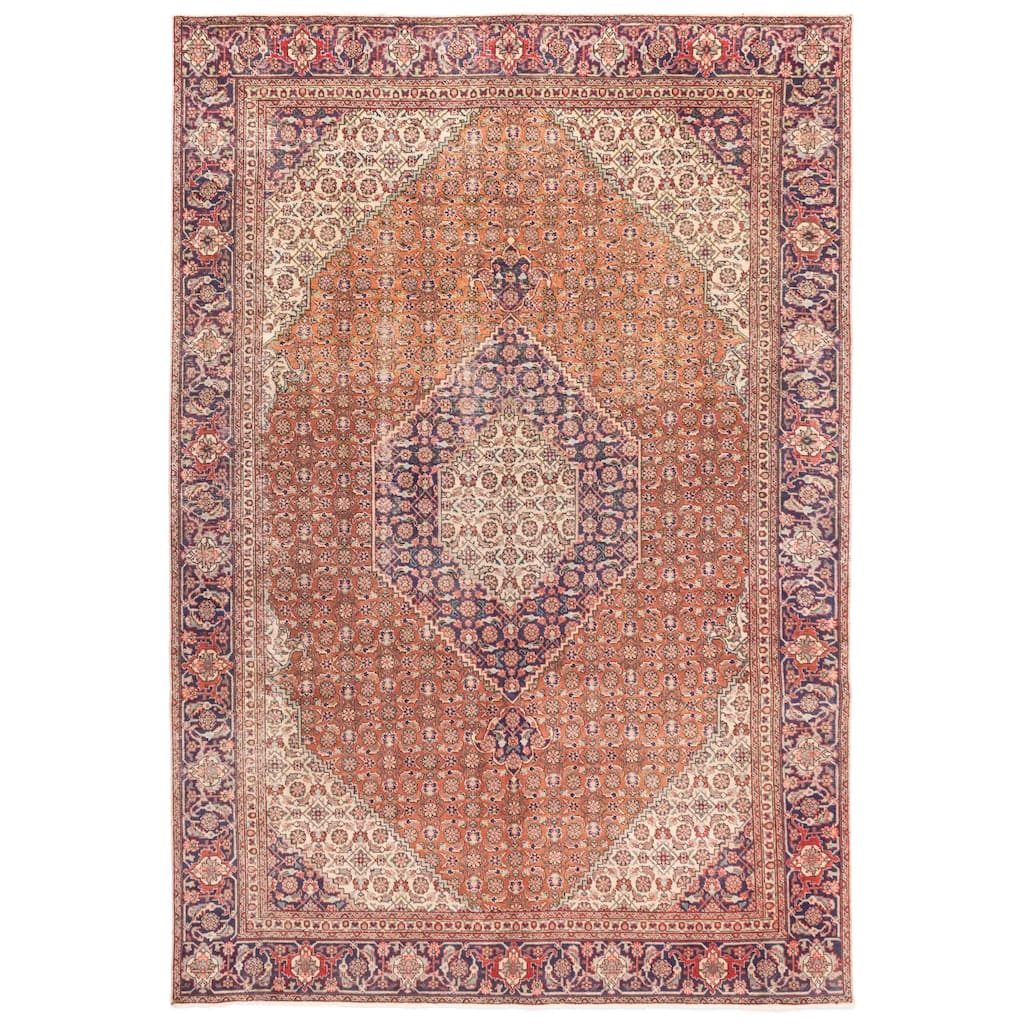 ECARPETGALLERY Hand-knotted Antalya Vintage Copper Wool Rug - 7'7 x 10'11