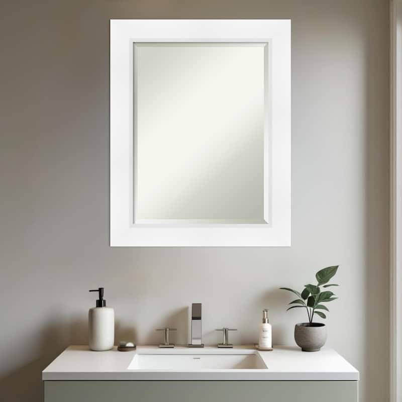 Sloped Beveled Framed Bathroom Vanity Wall Mirror