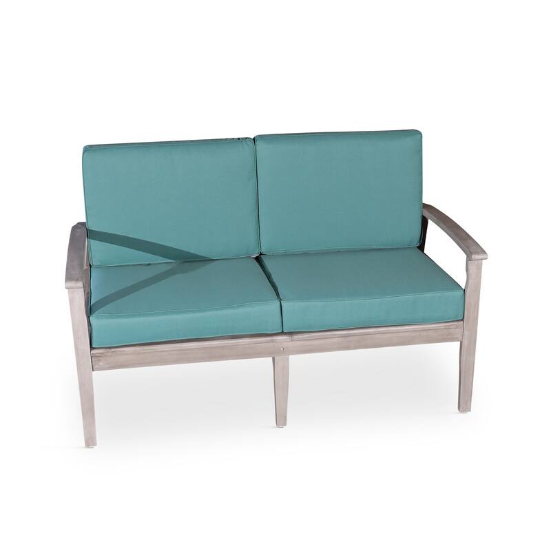 DTY Outdoor Living Longs Peak Eucalyptus Loveseat with Cushions