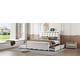 preview thumbnail 1 of 15, Chic Wooden Platform Bed with Dual Drawers and USB Ports for Optimal Functionality White