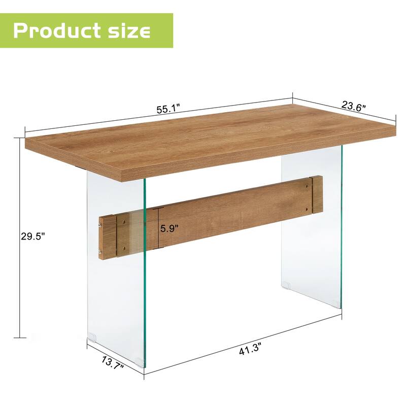 ivinta Modern White Dining Table, High Glossy Dining Room Table