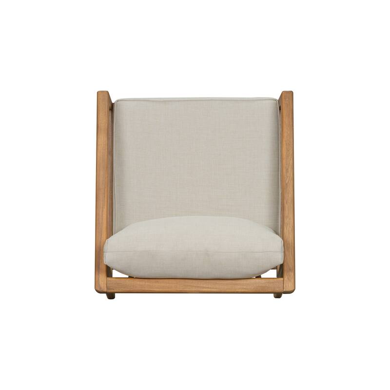 Roomfitters Westin Outdoor Acacia Wood Club Chairs with Water Resistant Cushions, Teak Finish Set of 2 - Set of 2