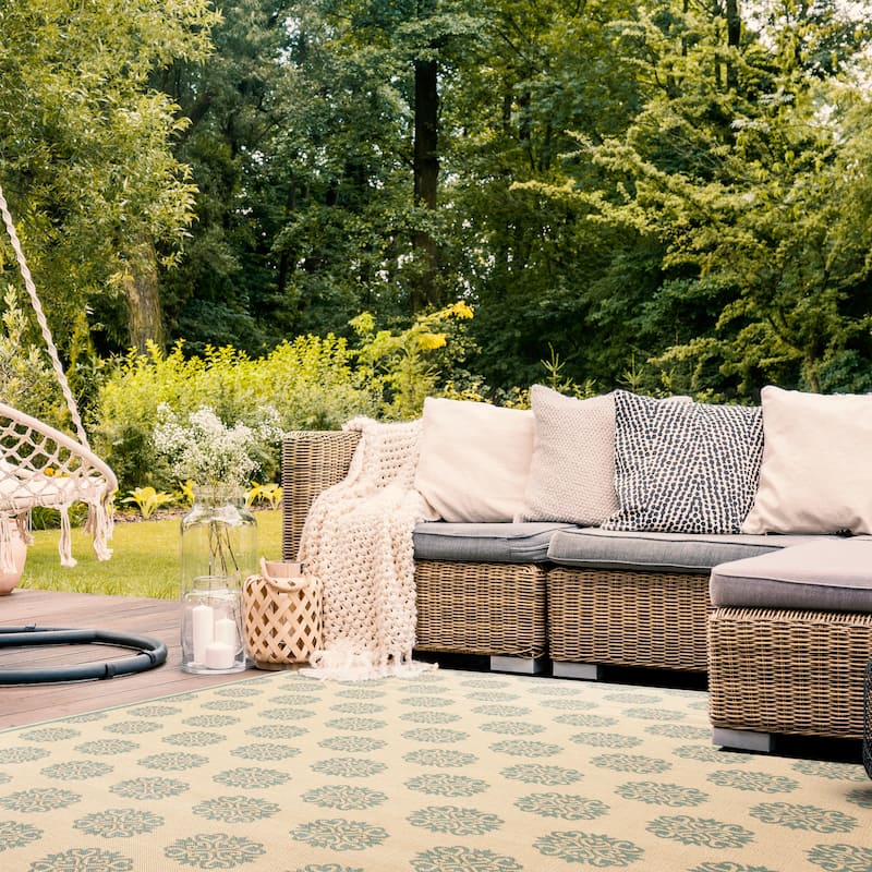 SAFAVIEH Beach House Indoor/ Outdoor Waterproof Patio Backyard Rug