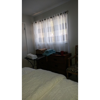 Ati Home Navaro Striped Sheer Grommet Top Curtain Panel