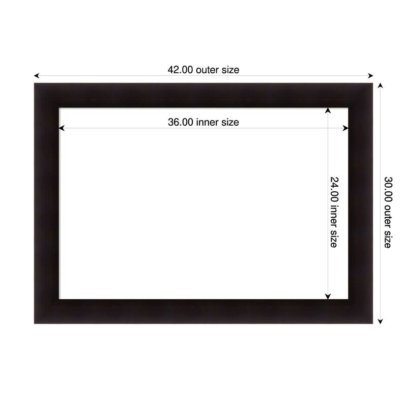 Amanti Art Portico Espresso Framed Dry Erase Magnetic Board - 42 x 30 in