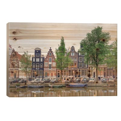 Cityscape III, Amsterdam, North Holland Province, Netherlands Print On Wood by Panoramic Images - Multi-Color