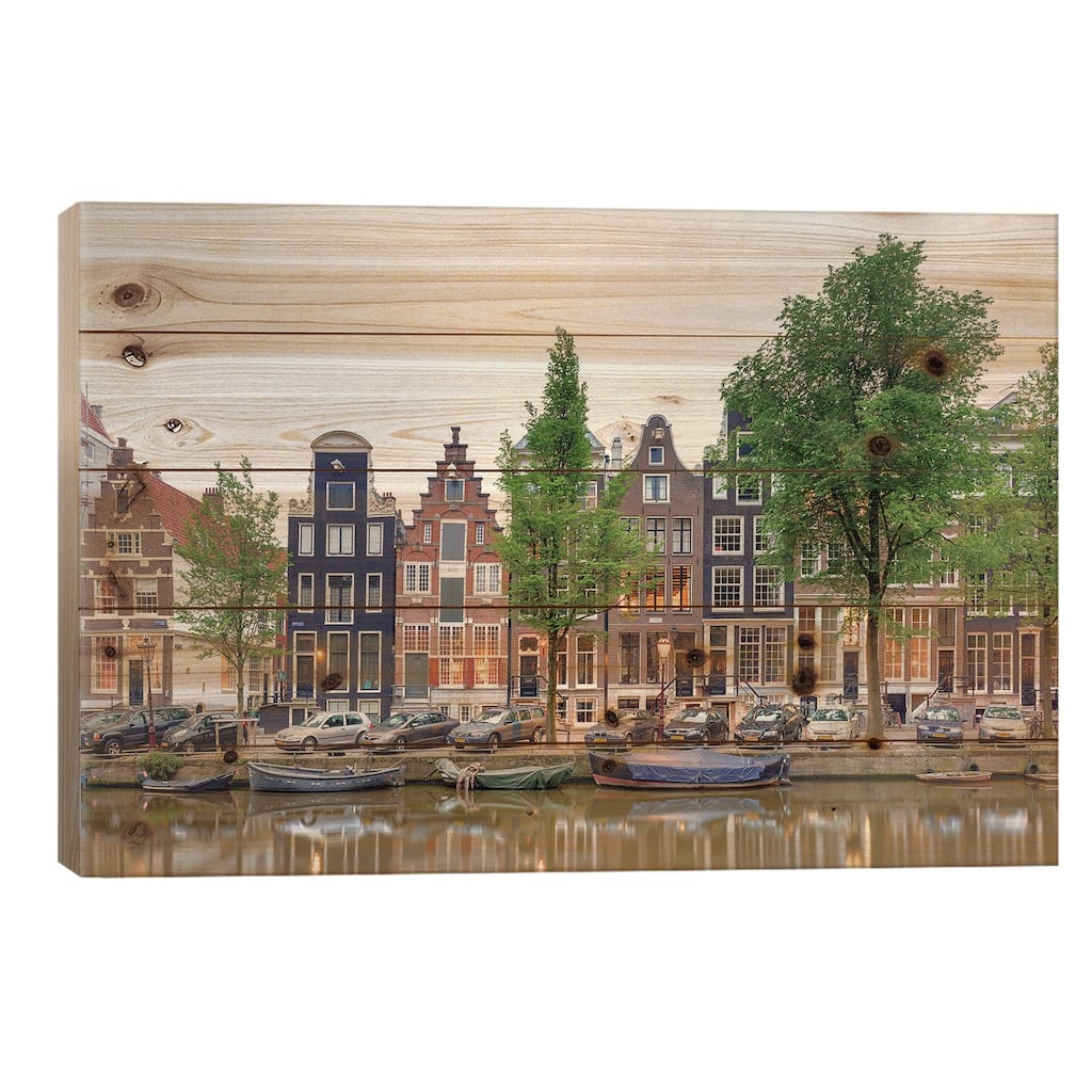 Cityscape III, Amsterdam, North Holland Province, Netherlands Print On Wood by Panoramic Images - Multi-Color