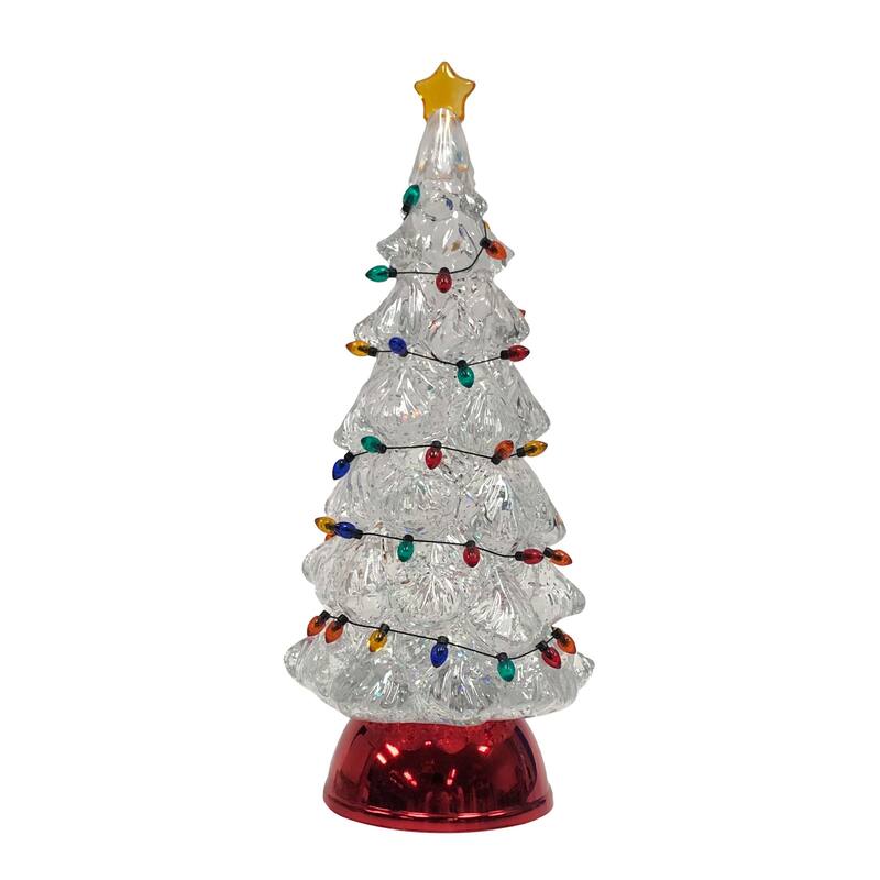 LED Christmas Tree 11.5 Inch with Colorful Lights and USB/AA Power Option - 3.25” x 3.25” x 9.5”