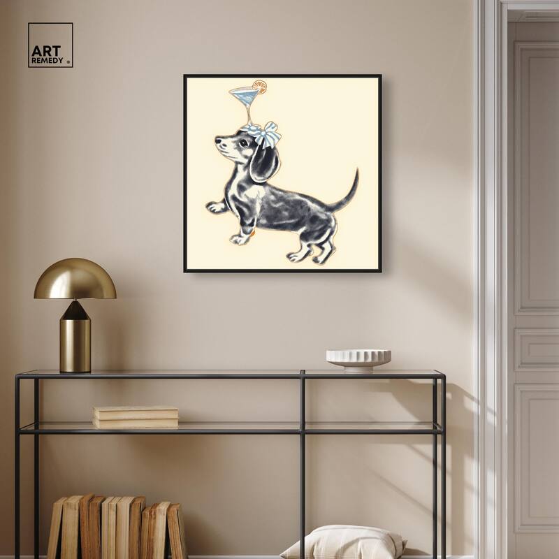 Martini Pup I Canvas by Art Remedy