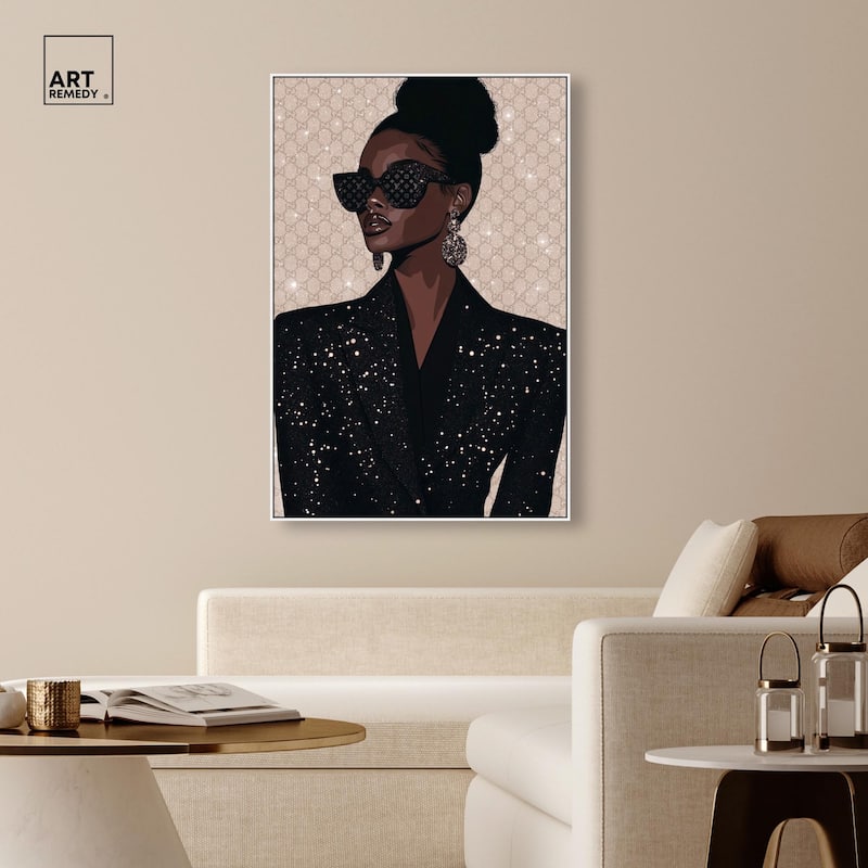 Elegant Woman Sparkle Canvas by Art Remedy