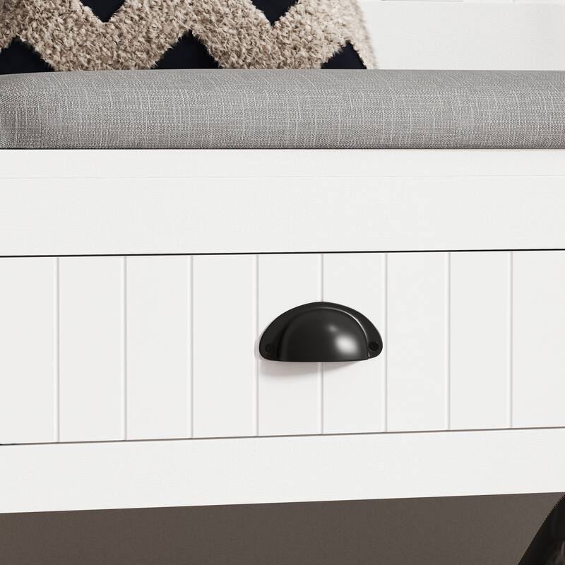 3 in 1 Hallway Hall Tree with 2 Storage Drawer and 4 Coat Rack