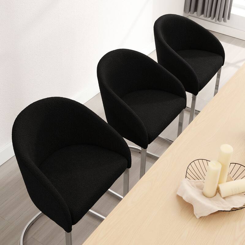 26" Fabric Upholstered Counter Height Bar Stools with Arms - 37" H x 22.4" W x 22" D