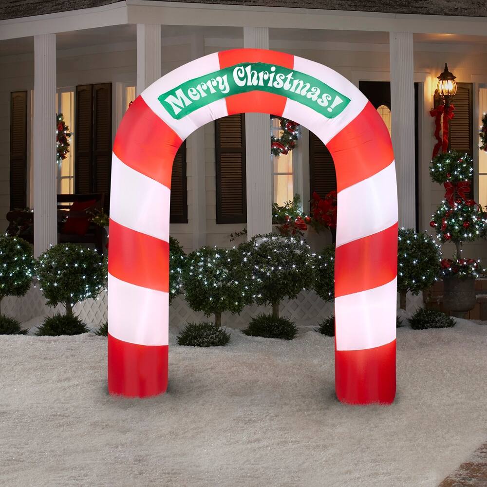 Gemmy Christmas Airblown Inflatable Archway Merry OPP, 7.5 ft Tall