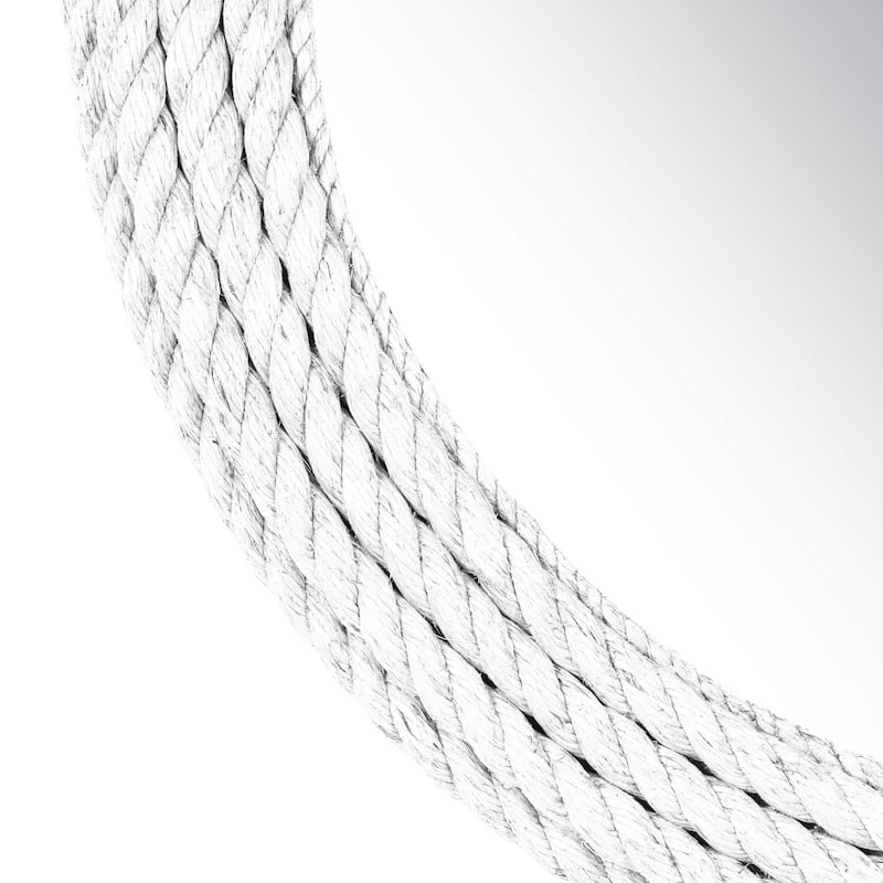 White Manila Rope Round Wall Mirror by East at Main
