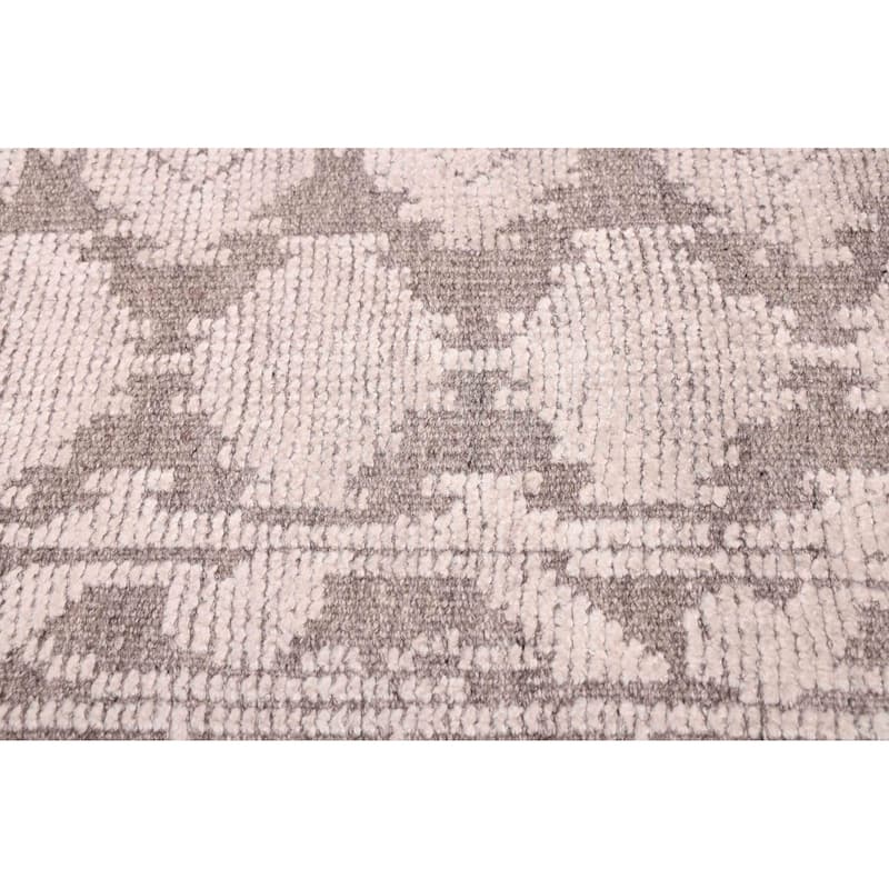 ECARPETGALLERY Hand-knotted Looma Light Grey Silk, Wool Rug - 8'3 x 9'10